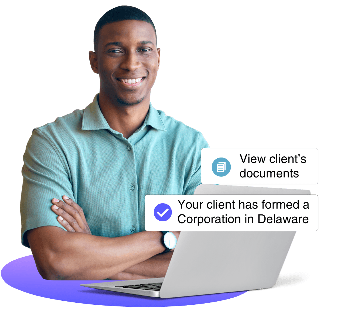 Partner earning commissions with client dashboard interface