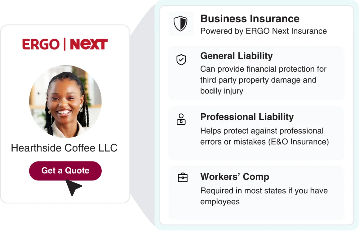 Business insurance quote with ERGO NEXT: general liability, professional liability and workers' comp